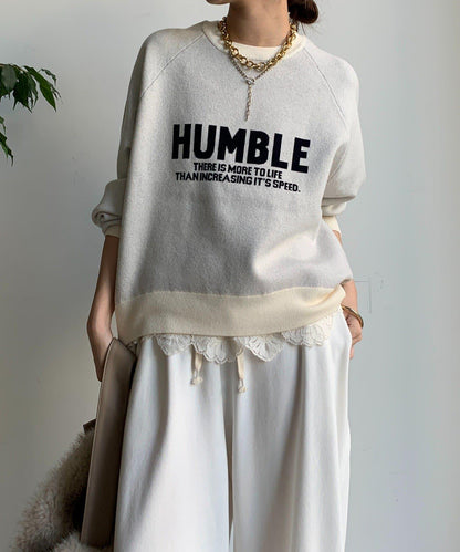 提花標語針織衫