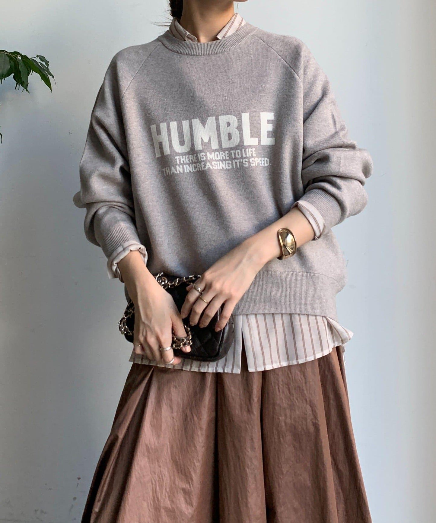 提花標語針織衫