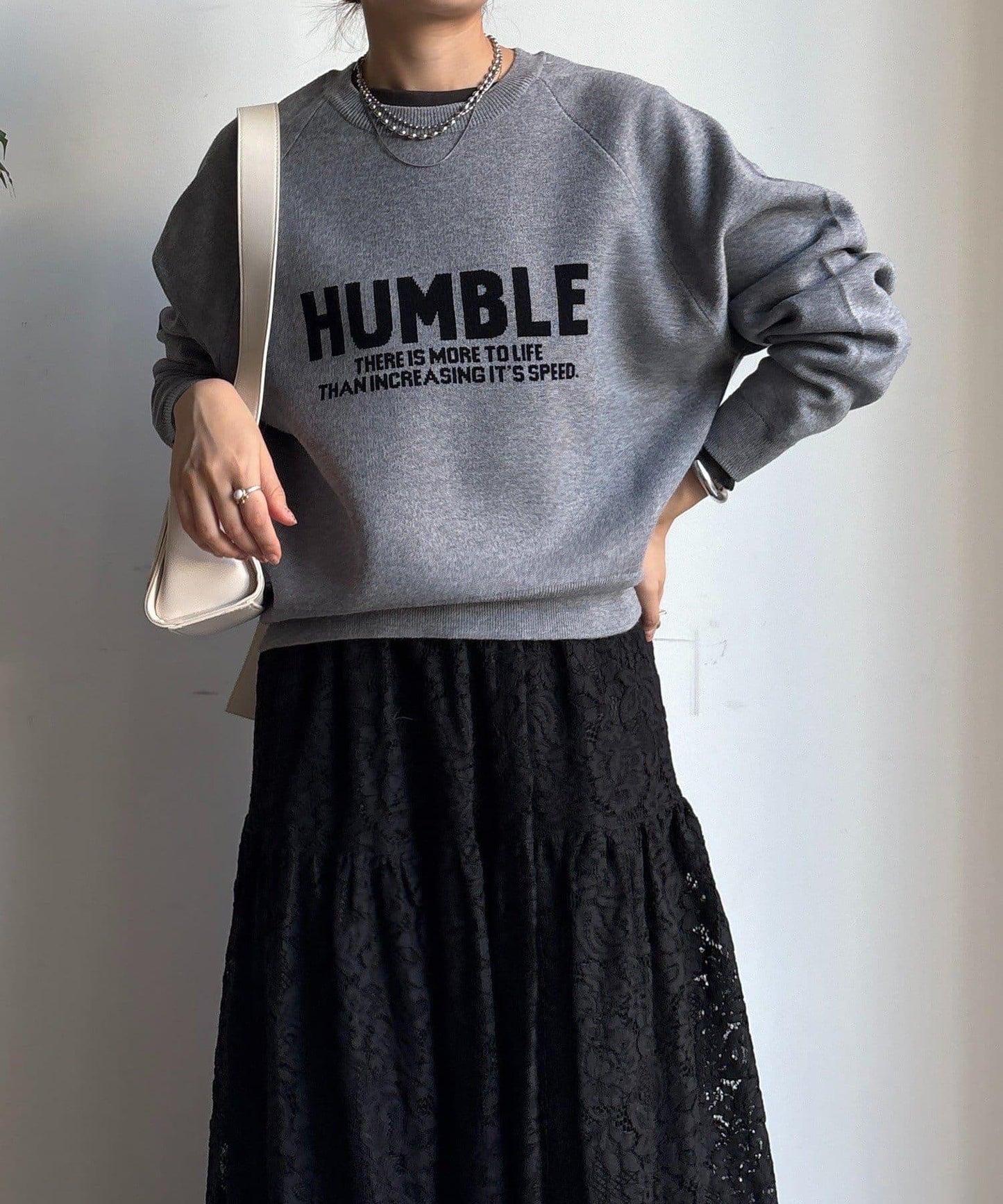 提花標語針織衫