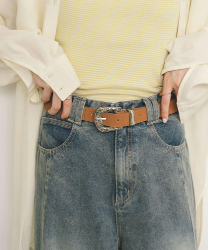 圓形裝飾釦腰帶