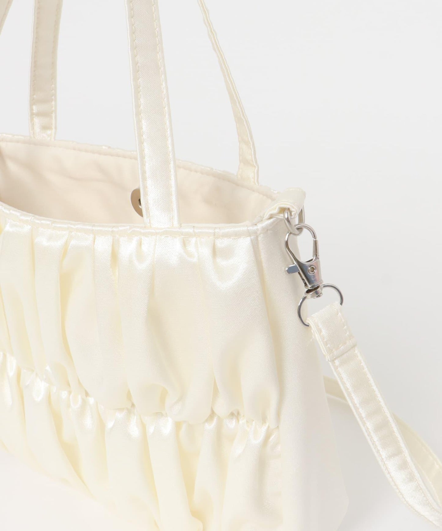 緞面褶皺手提包