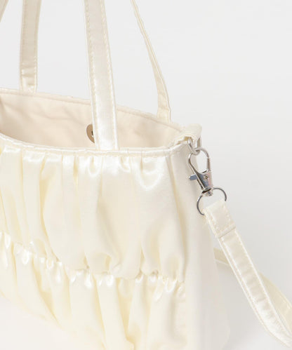 緞面褶皺手提包