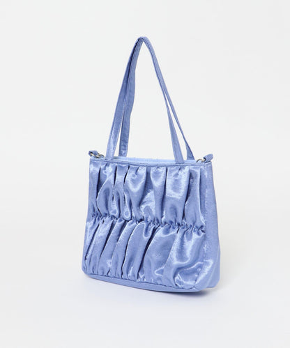 緞面褶皺手提包