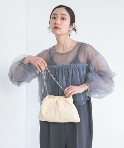 球形鏈條褶皺手提包