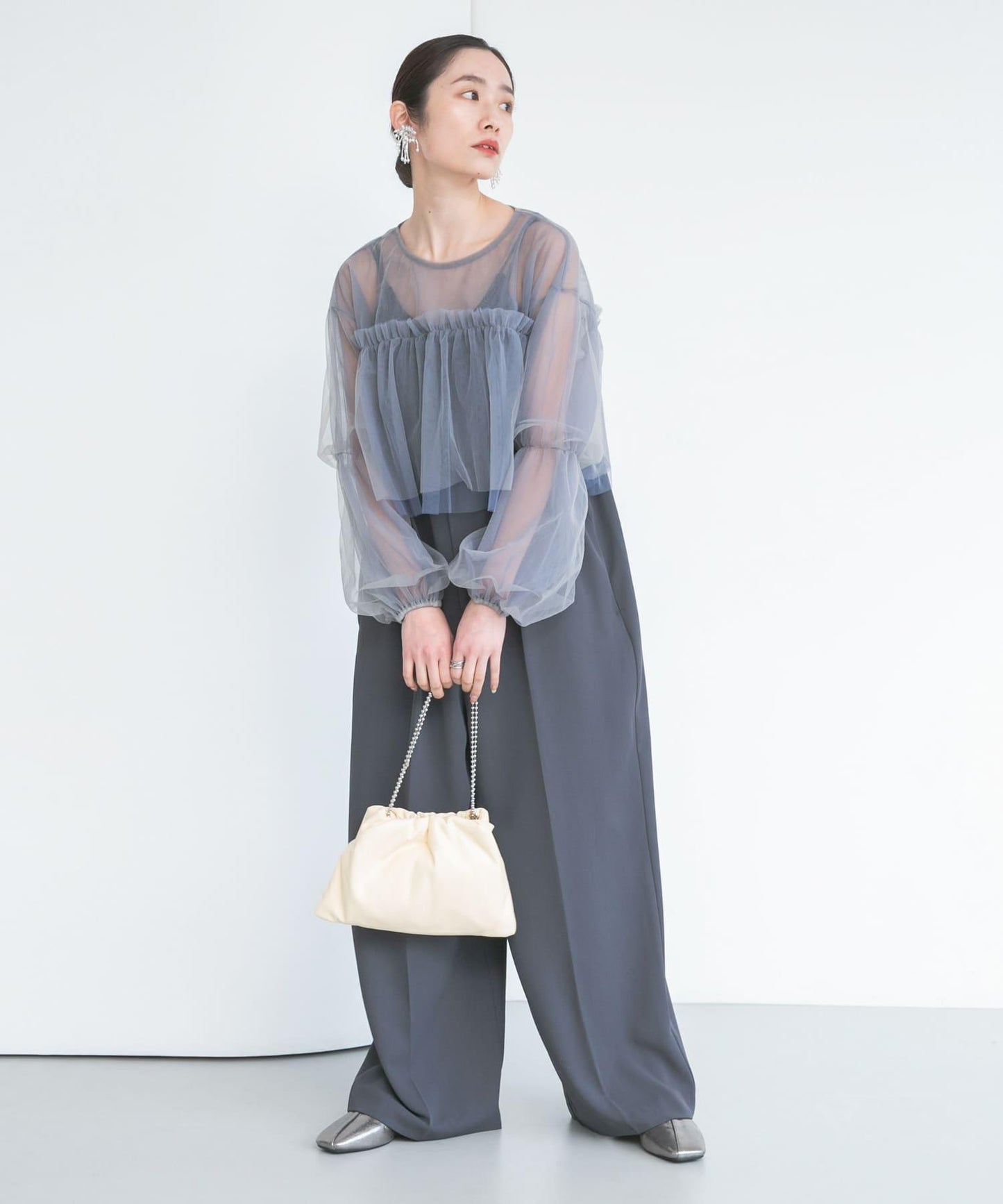 球形鏈條褶皺手提包