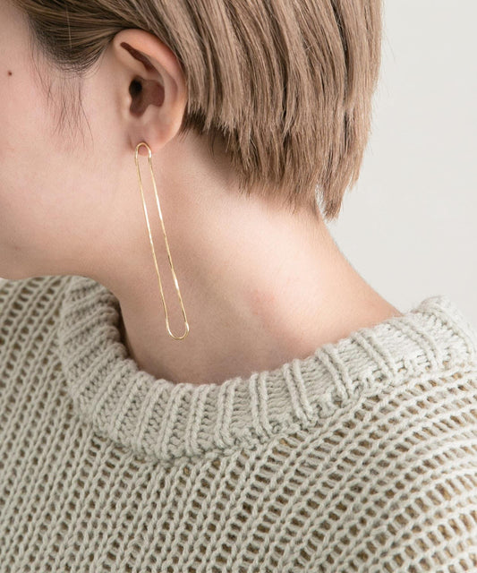 長橢圓鏈條耳環