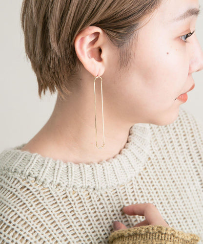 長橢圓鏈條耳環