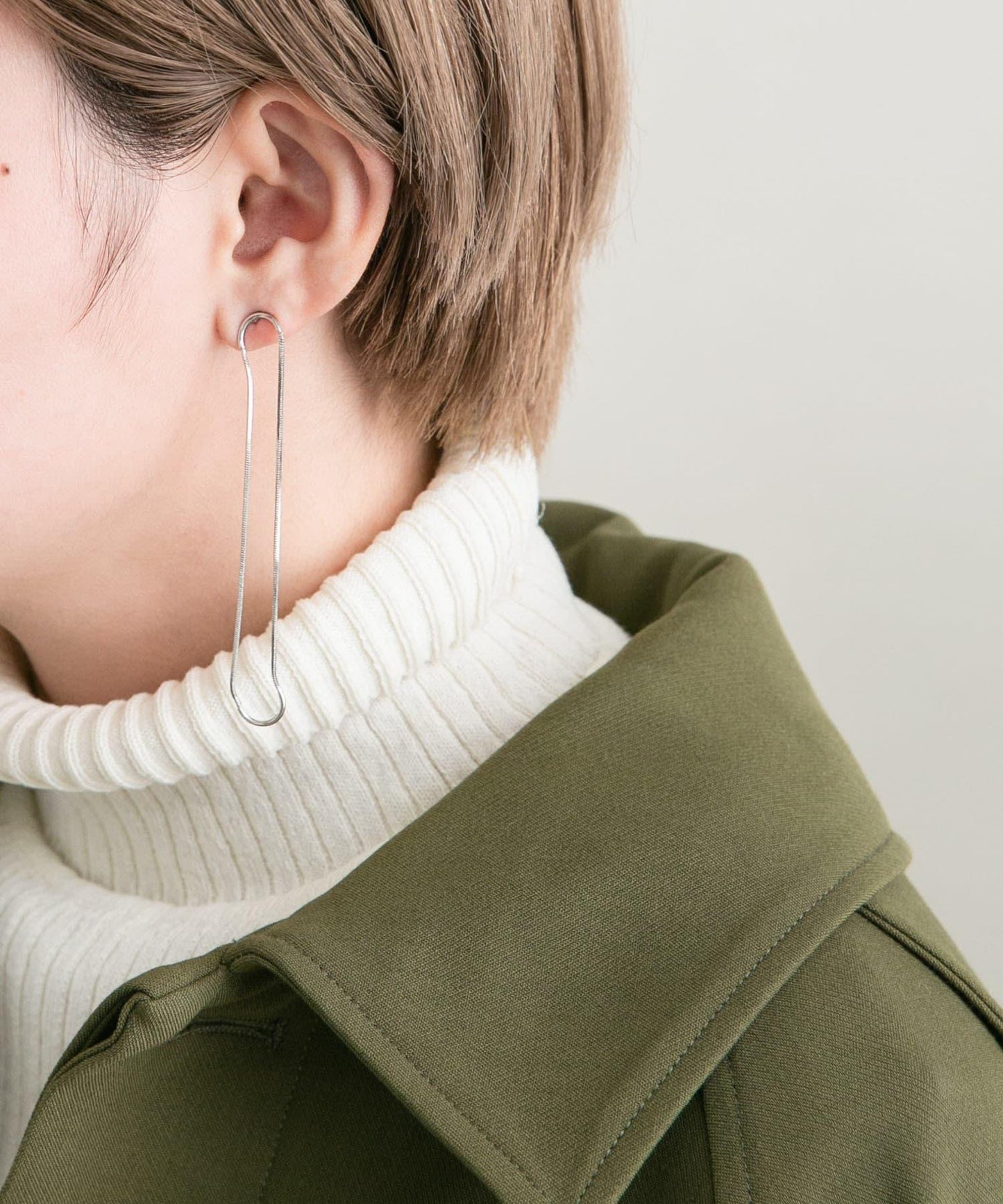 長橢圓鏈條耳環