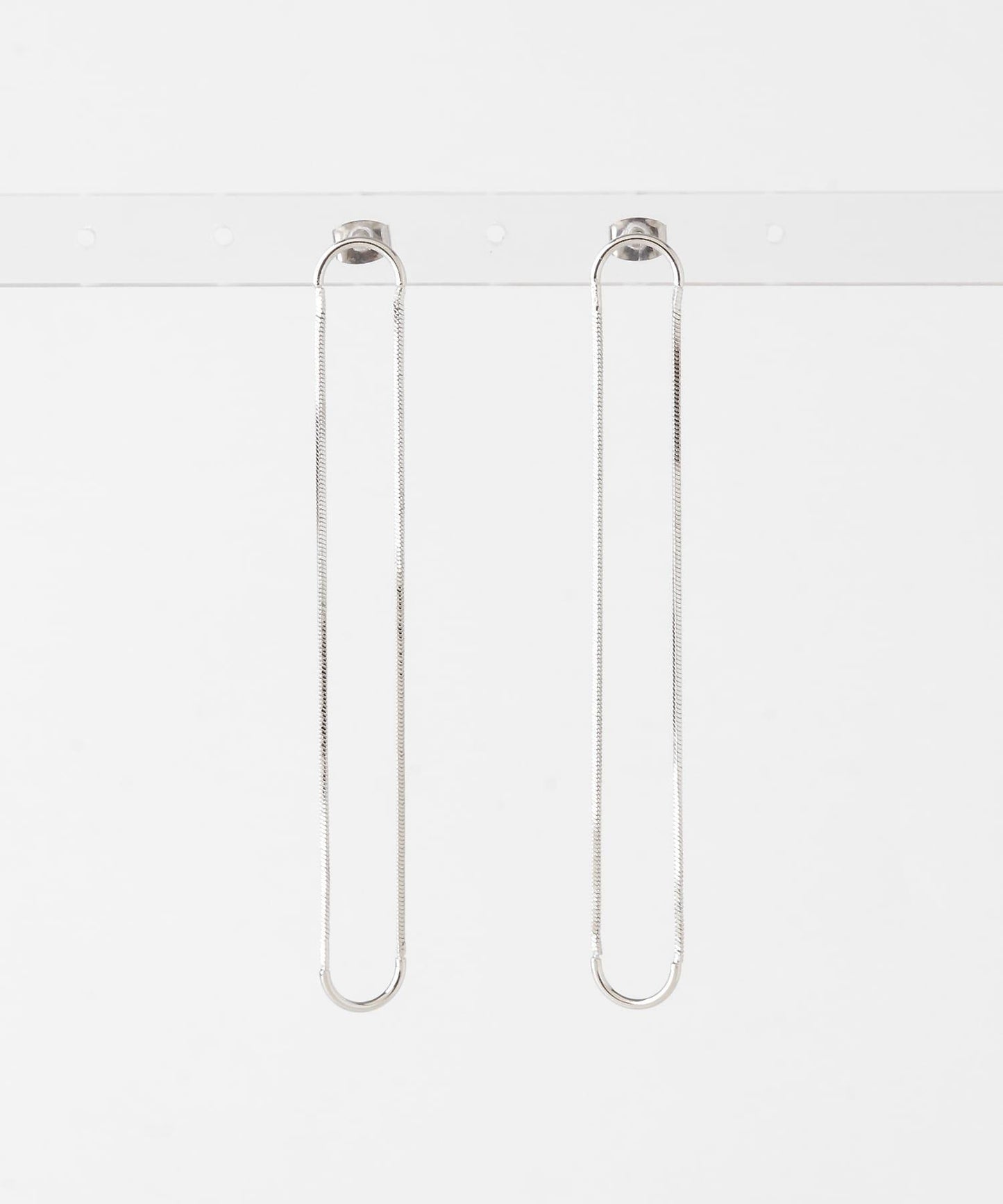 長橢圓鏈條耳環