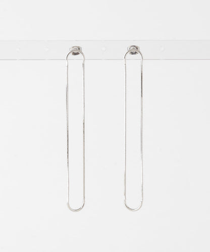 長橢圓鏈條耳環