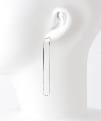 長橢圓鏈條耳環