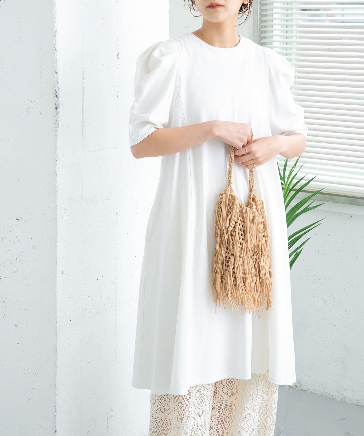 流蘇針織手提包