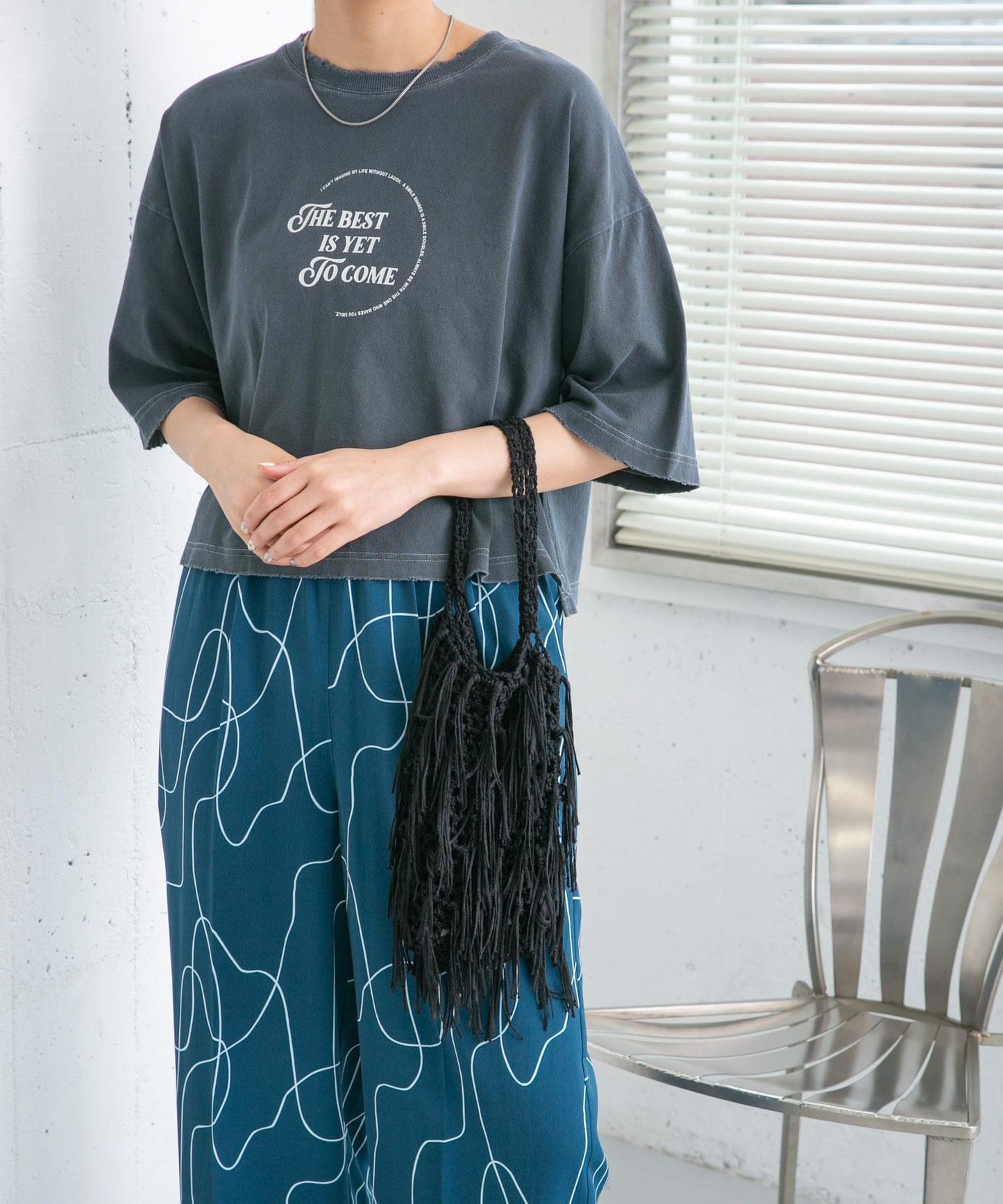 流蘇針織手提包