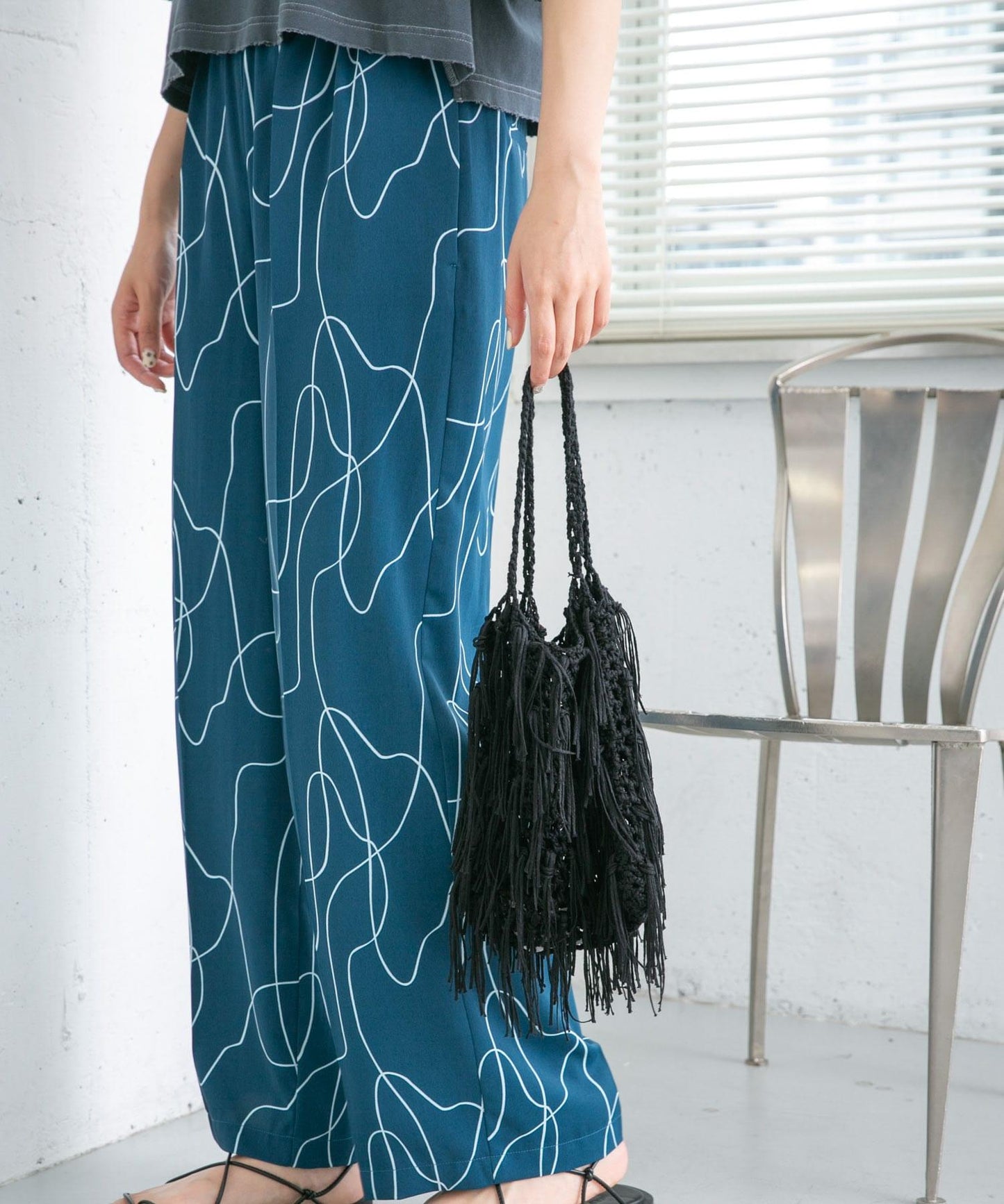 流蘇針織手提包