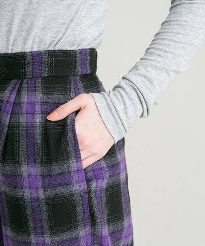 漸變格紋寬鬆長褲