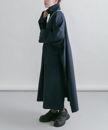 立領圈圈呢大衣