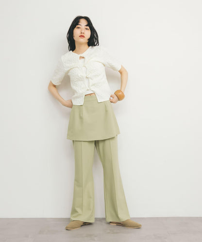 2尺碼可選裙式層疊喇叭褲