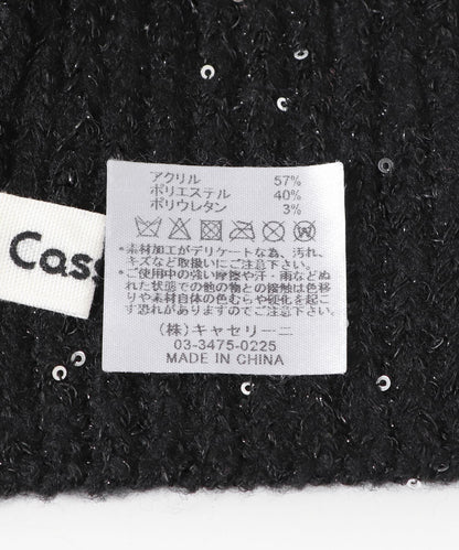 Casselini 閃亮針織巴拉克拉法帽