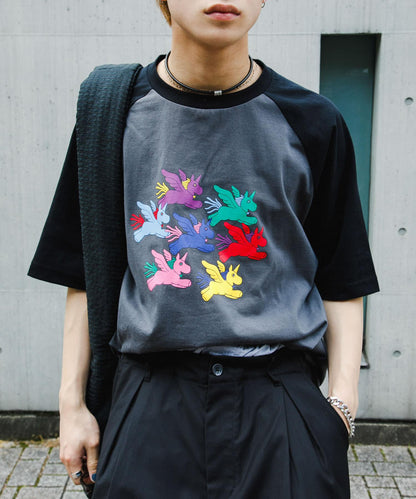 『聯名』SHUHEI KOKI×SENSE OF PLACE 拼色插肩袖T恤