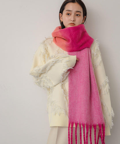 一部分色拼接條紋圍巾