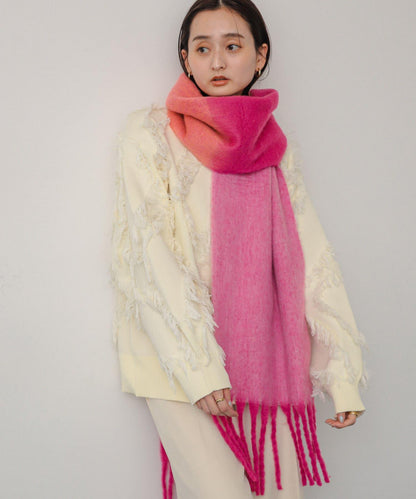 一部分色拼接條紋圍巾