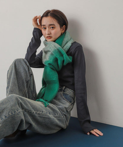 一部分色拼接條紋圍巾