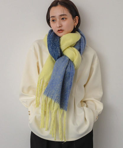 一部分色拼接條紋圍巾