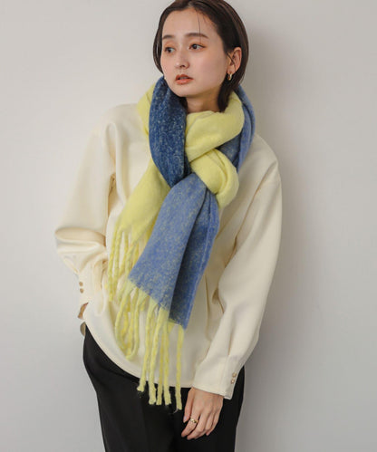 一部分色拼接條紋圍巾