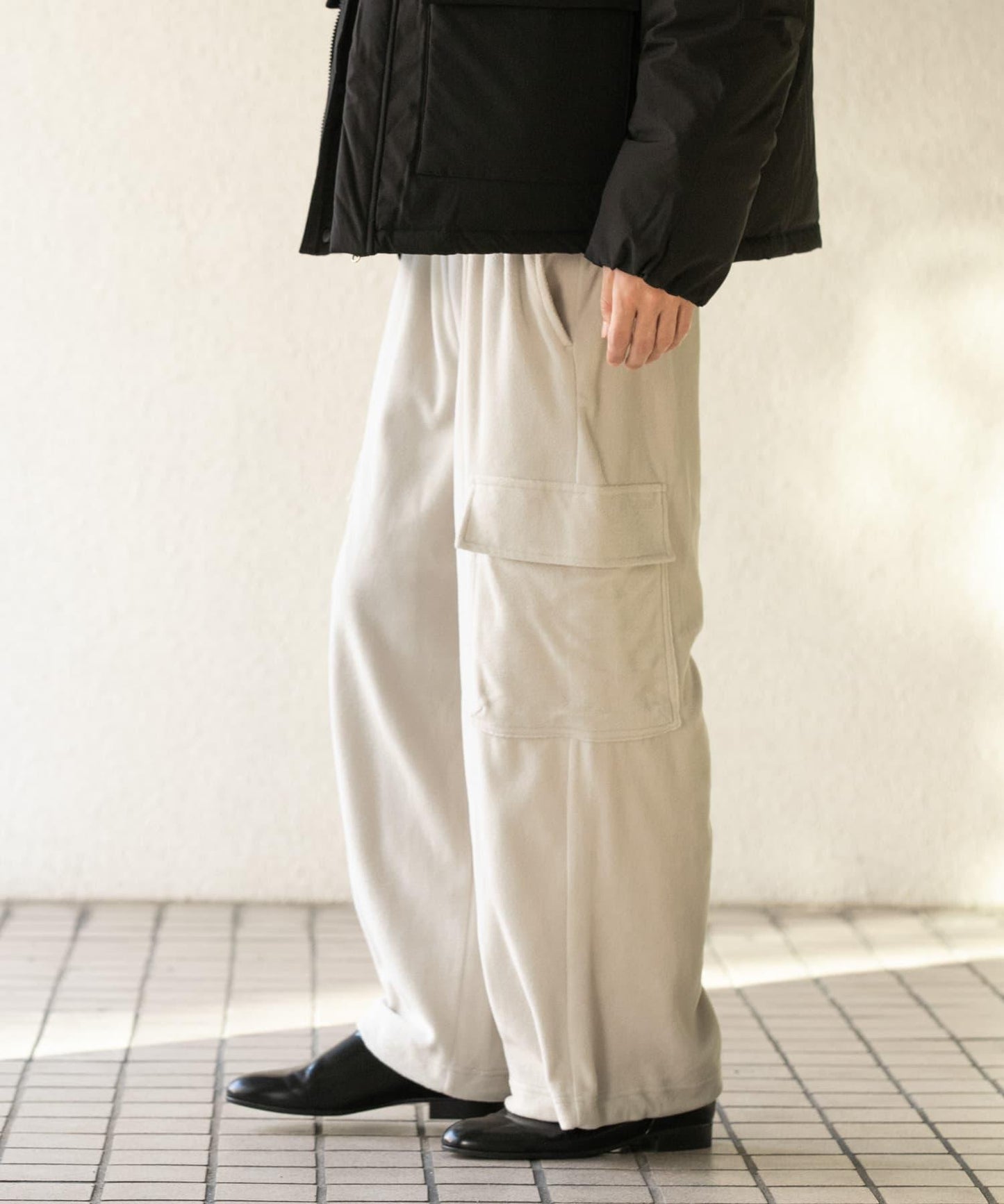 抓絨工裝褲