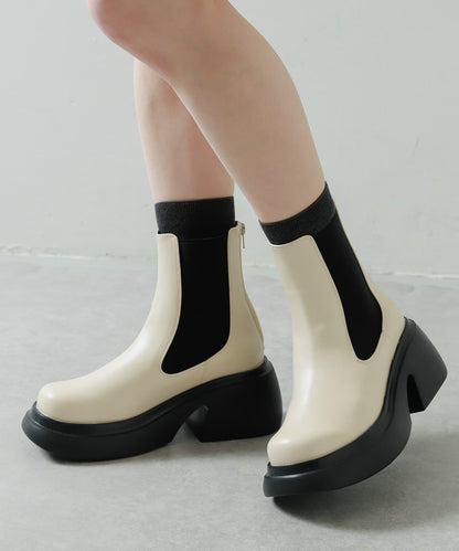 「除臭」側邊彈力厚底靴