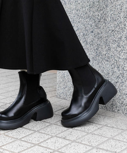 「除臭」側邊彈力厚底靴