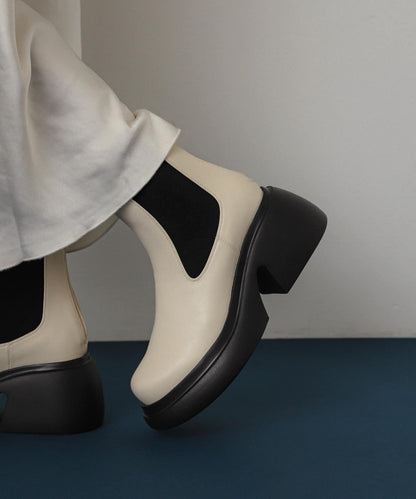 「除臭」側邊彈力厚底靴