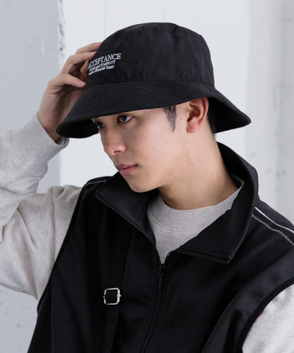 桃色絨毛標誌刺繡漁夫帽