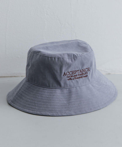 桃色絨毛標誌刺繡漁夫帽