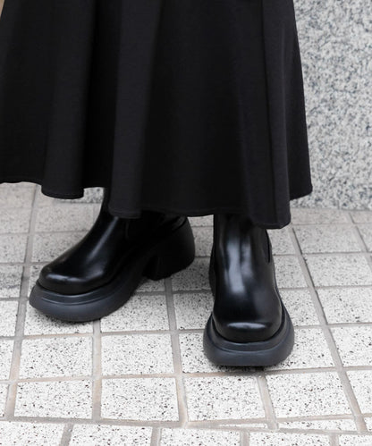 「除臭」側邊彈力厚底靴