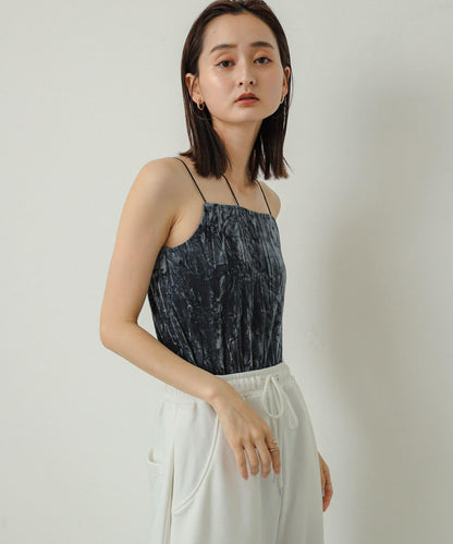 【有多種尺碼】天鵝絨帶胸墊吊帶背心