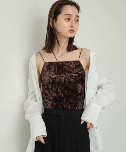 【有多種尺碼】天鵝絨帶胸墊吊帶背心