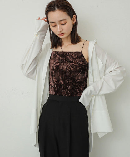 【有多種尺碼】天鵝絨帶胸墊吊帶背心