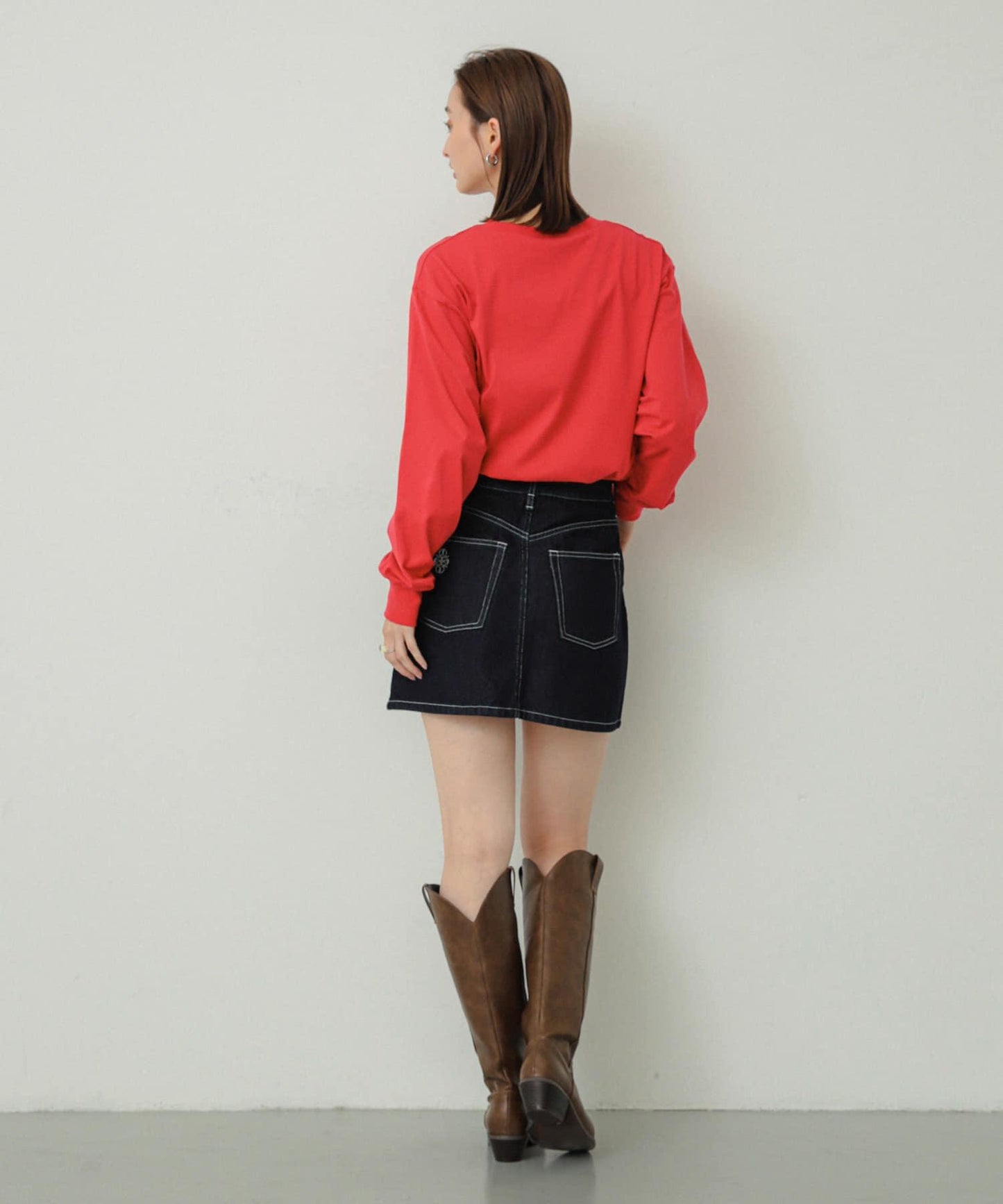 刺繡牛仔迷你裙