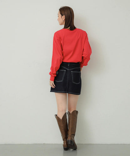 刺繡牛仔迷你裙