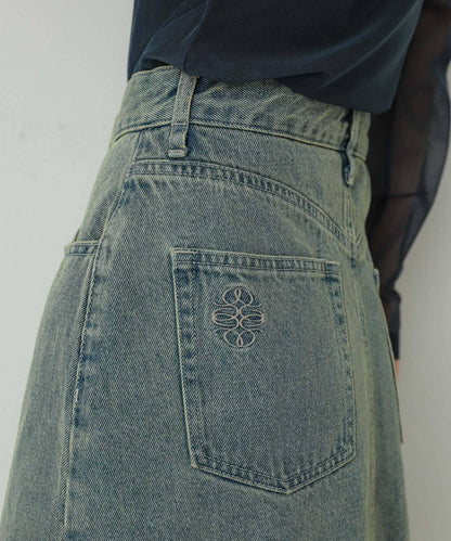 刺繡牛仔迷你裙
