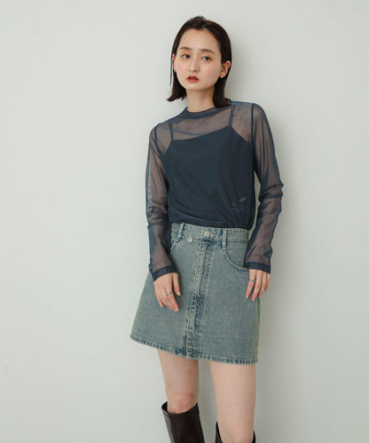 刺繡牛仔迷你裙