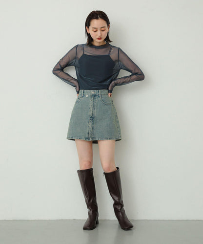 刺繡牛仔迷你裙