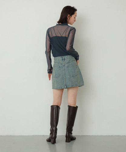 刺繡牛仔迷你裙