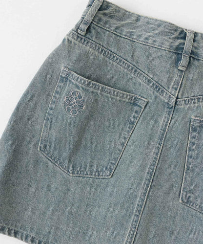 刺繡牛仔迷你裙