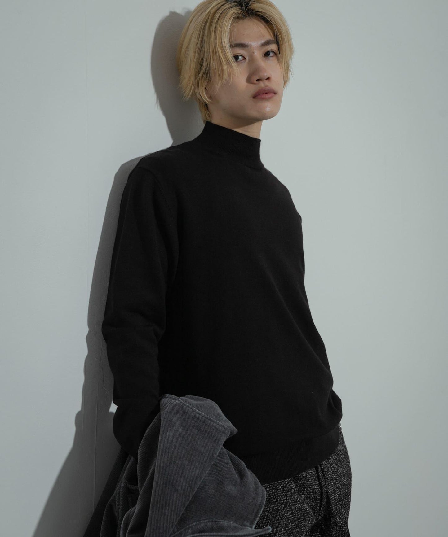 男女同款 可水洗 彈力高領針織衫
