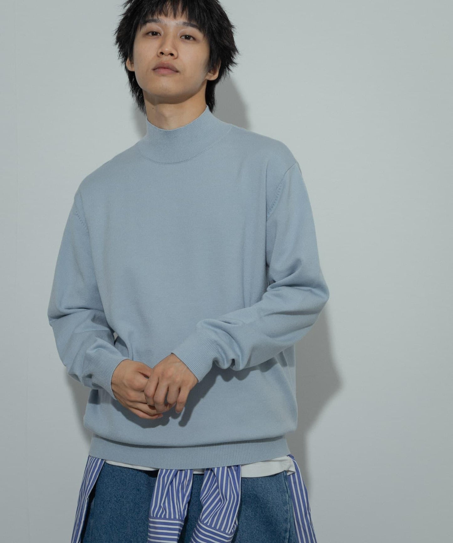 男女同款 可水洗 彈力高領針織衫