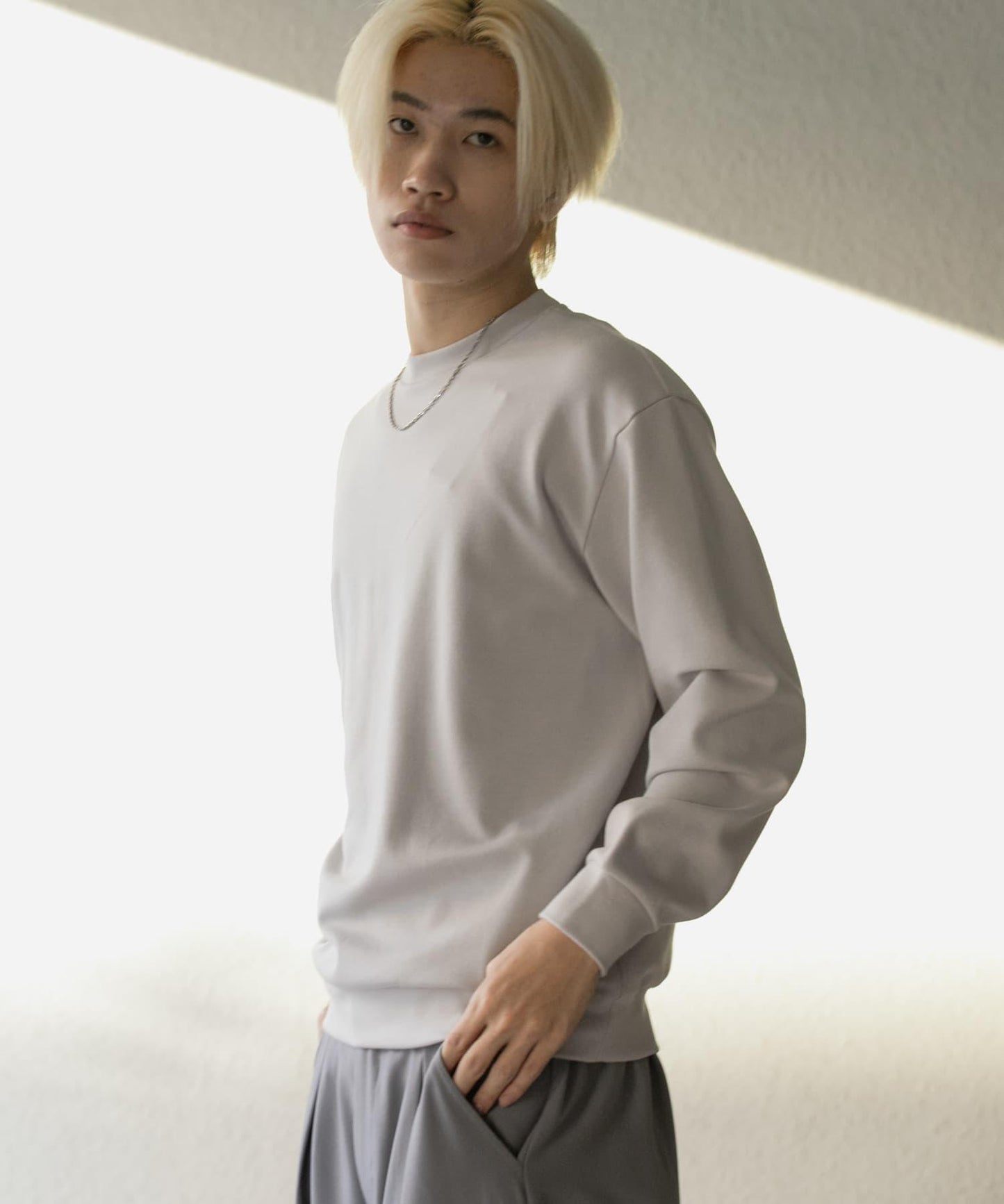 箱型針織圓領衛衣