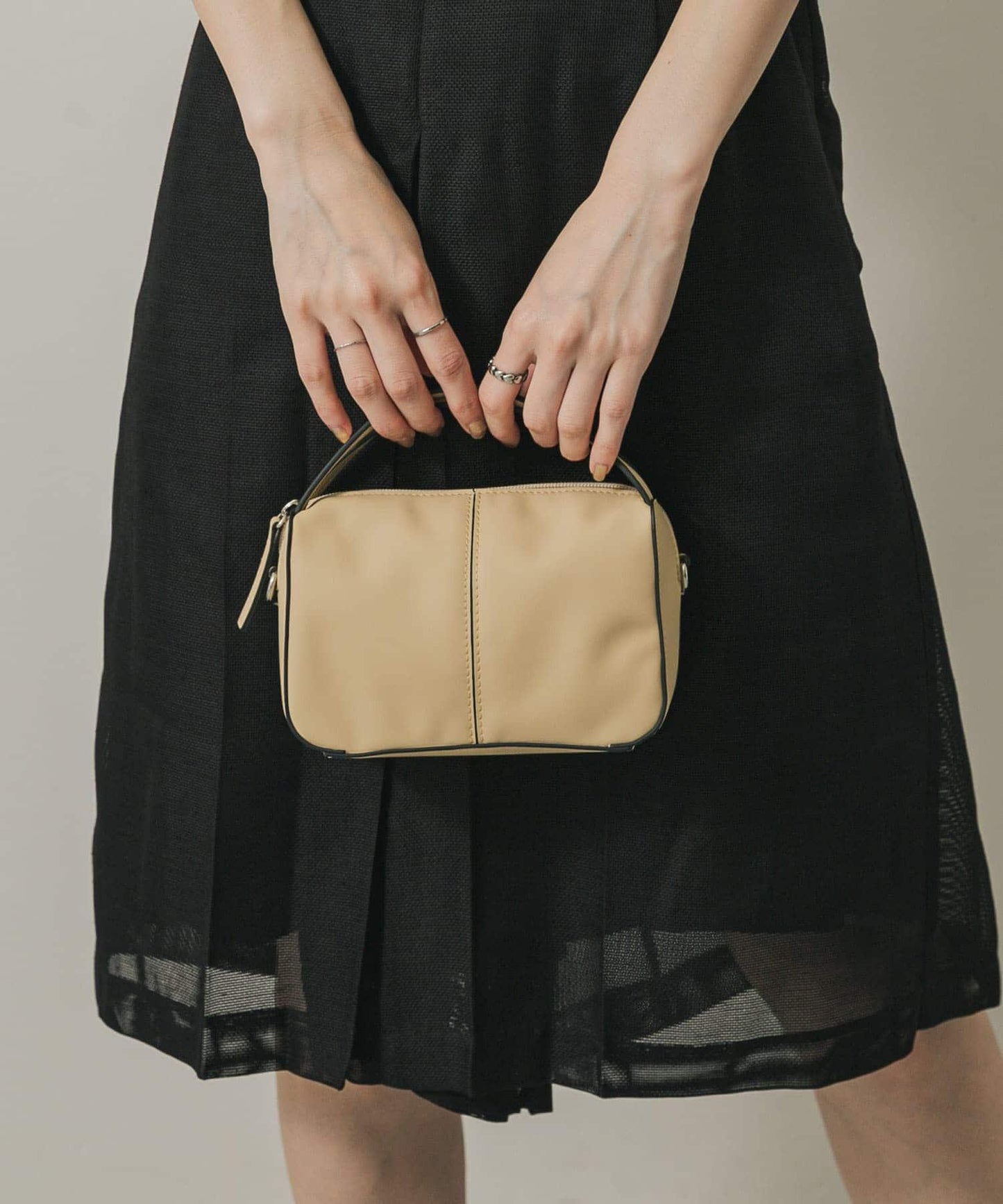 防汙2WAY中縫迷你單肩包