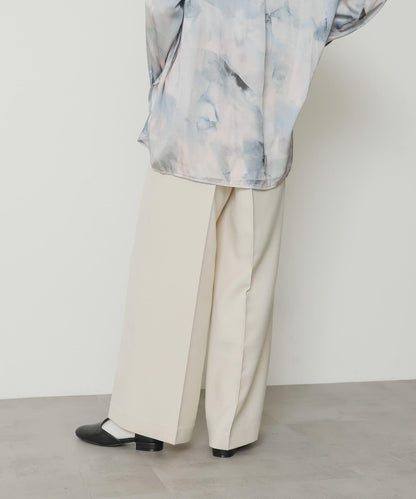 TALL尺碼/官網限定 羊毛感雙褶寬腿褲